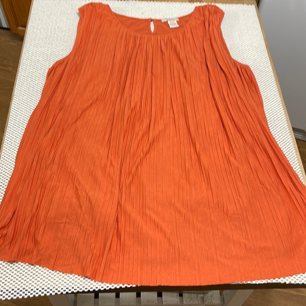 Sundance Orange Swing Pleated Top - Sz L